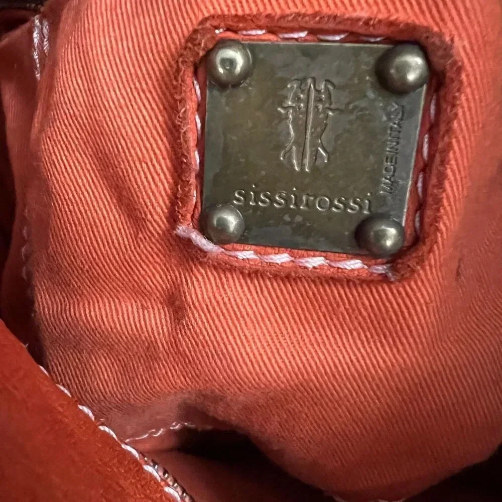 Sissirossi Orange Leather Shoulder Bag